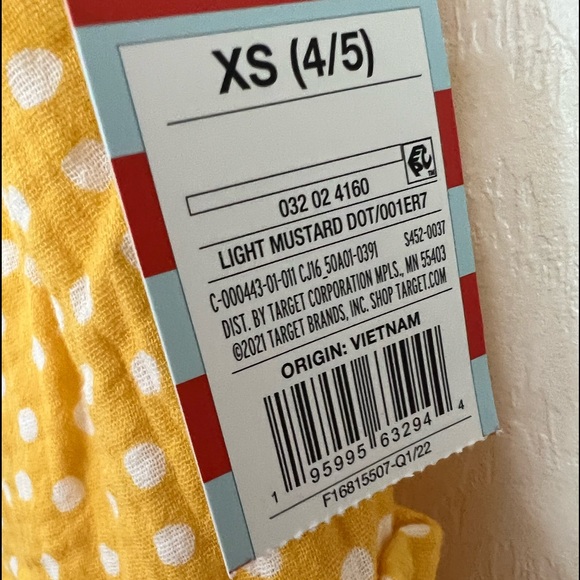 Cat & Jack girls XS (4-5) light must dot sleeveless spaghetti strap tank top NWT - Picture 5 of 5